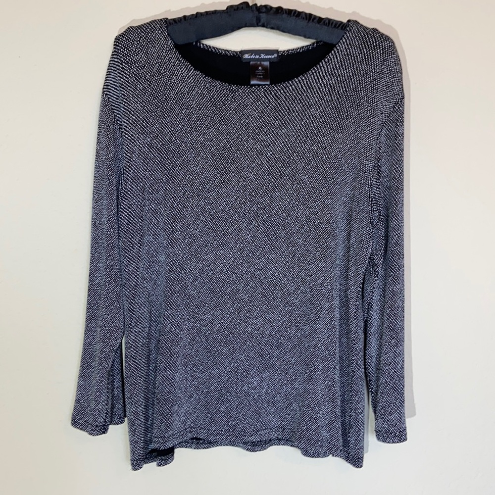 Made in Heaven Black & White ¾ Sleeve Top size XL